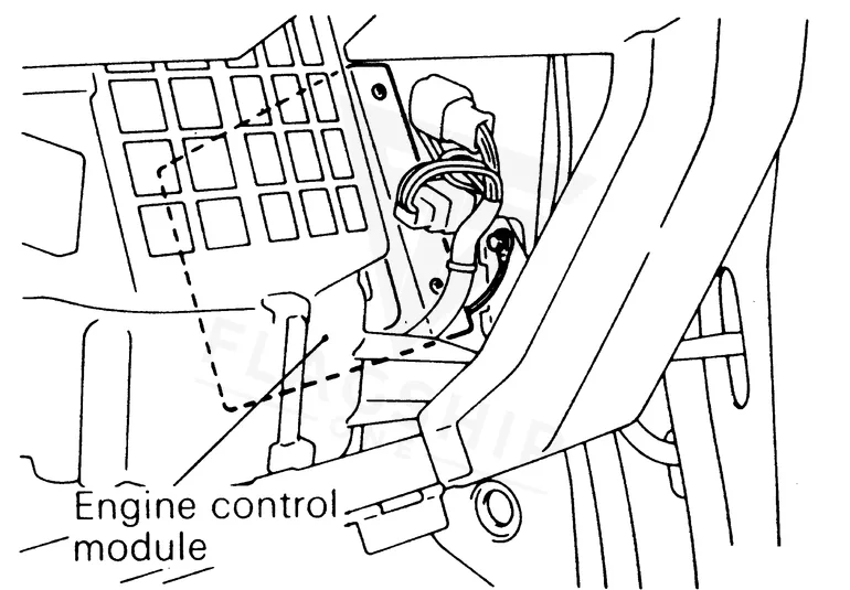 1990 Dodge Ram 50 Pickup ECM location diagram