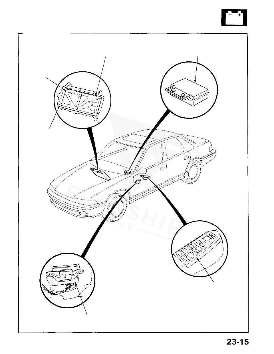 1990 Honda Accord PCM location diagram