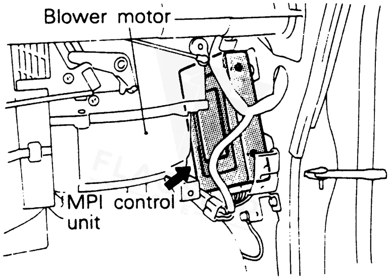 1990 Mitsubishi Galant PCM location diagram