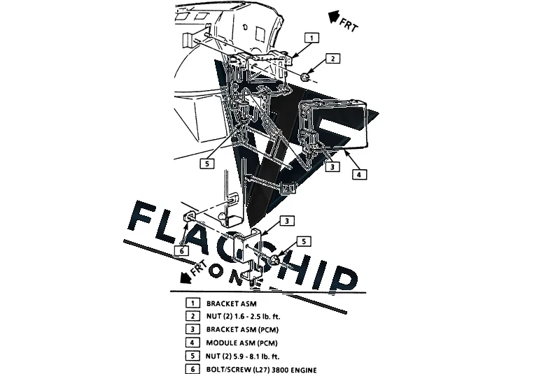 1990 Pontiac Bonneville ECM location diagram