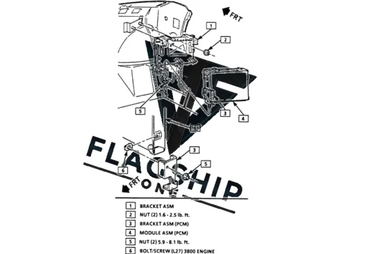 Factory location diagram for the 1991 Buick LeSabre engine control module