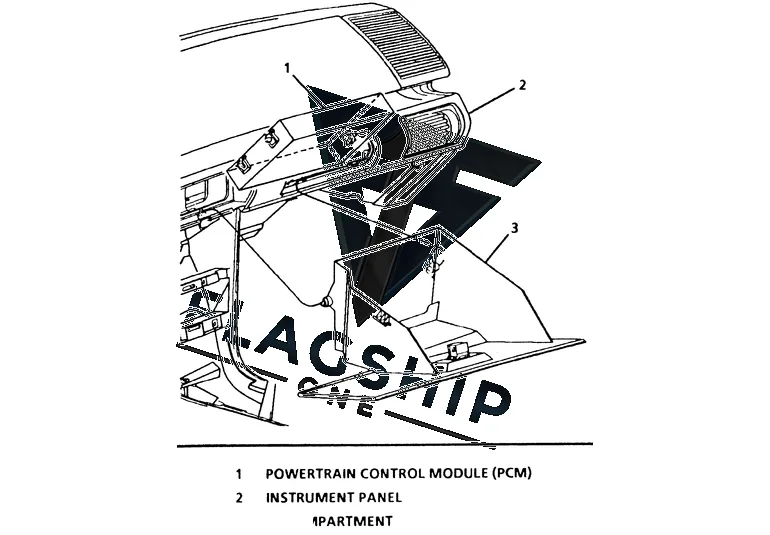1992 Pontiac Sunbird PCM location diagram