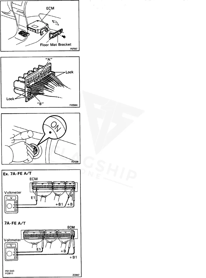 1993 Toyota Corolla PCM location diagram