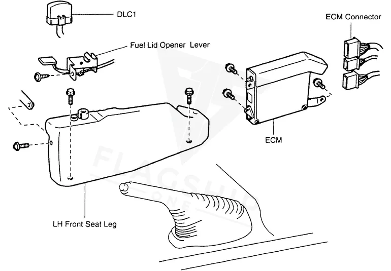 1993 Toyota Previa PCM location diagram