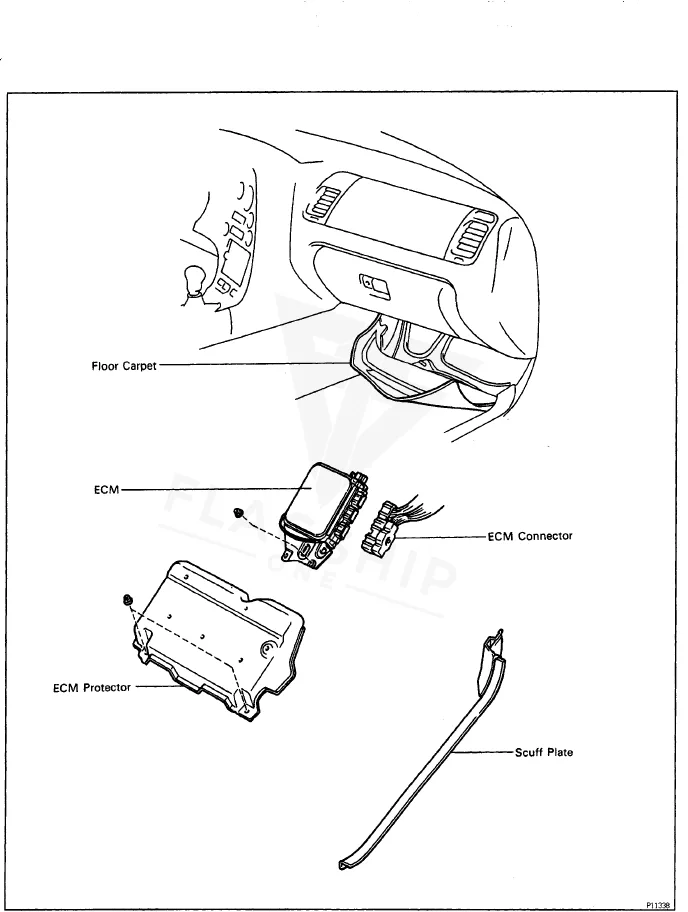 1993 Toyota Supra PCM location diagram