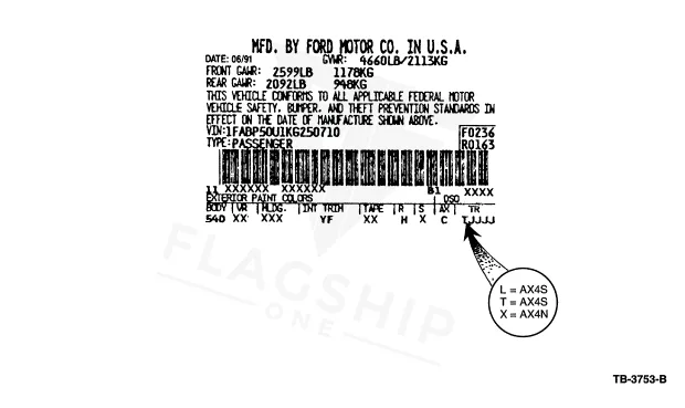 1994 Mercury Sable PCM location diagram