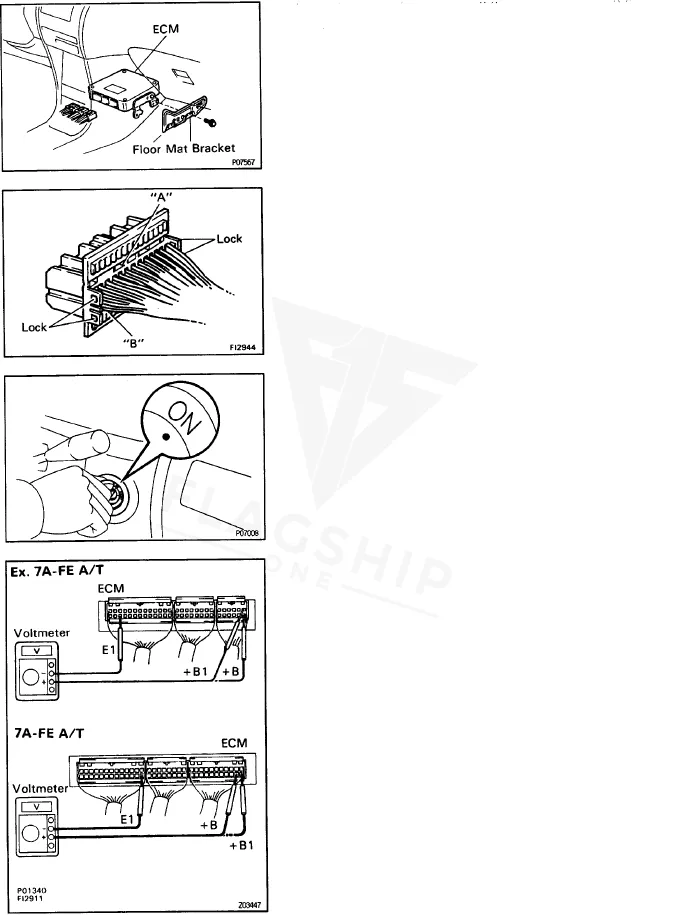 1994 Toyota Corolla PCM location diagram