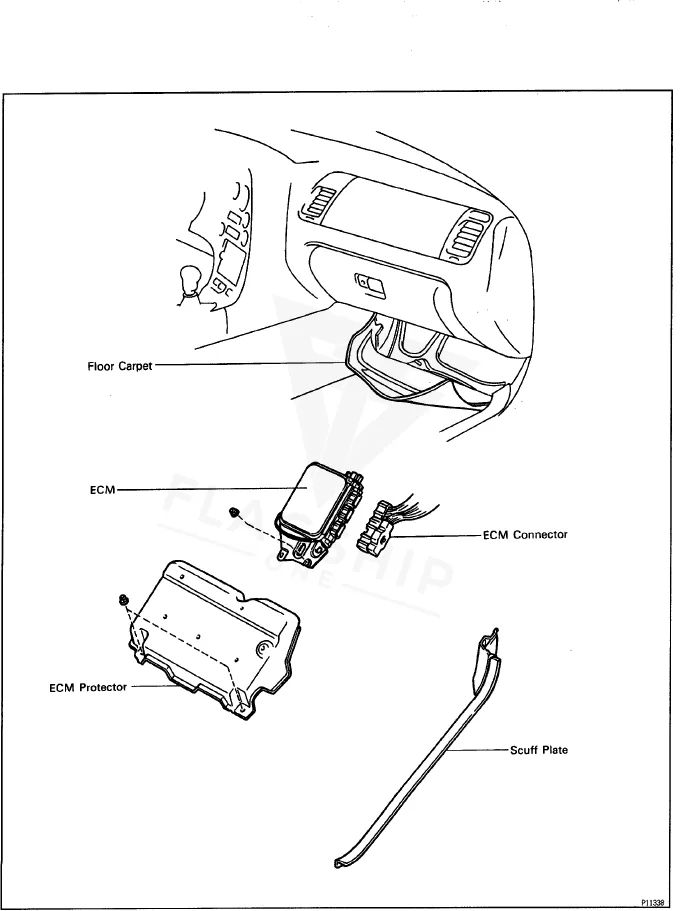 1994 Toyota Supra PCM location diagram