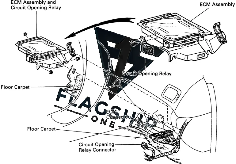 1995 Toyota Celica PCM location diagram