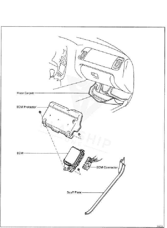 1995 Toyota Supra PCM location diagram