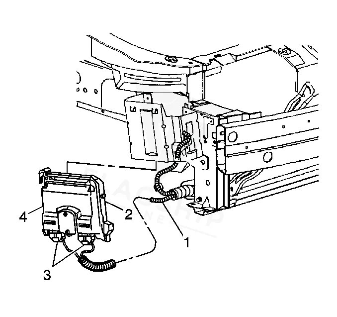 1996 Chevrolet Cavalier PCM location diagram