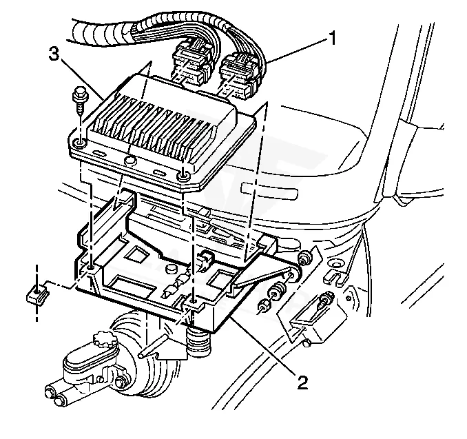 1996 Chevrolet Corvette PCM location diagram