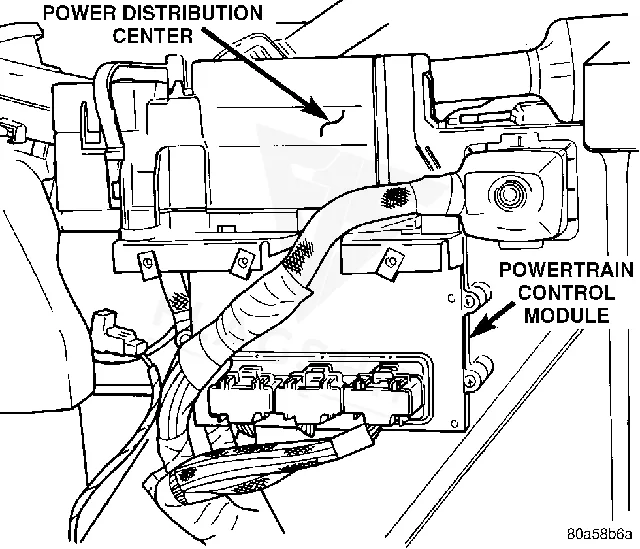 1996 Dodge Viper PCM location diagram