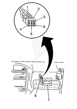 Factory location diagram for the 1996 Geo Metro engine control module