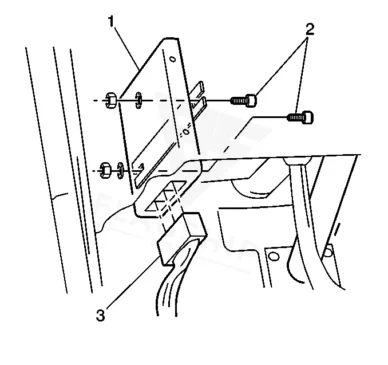 Factory location diagram for the 1996 Geo Tracker engine control module