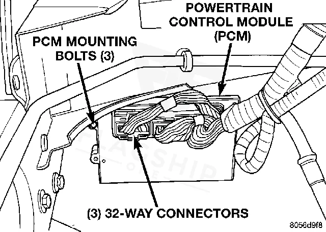 1997 Dodge Ram Truck PCM location diagram