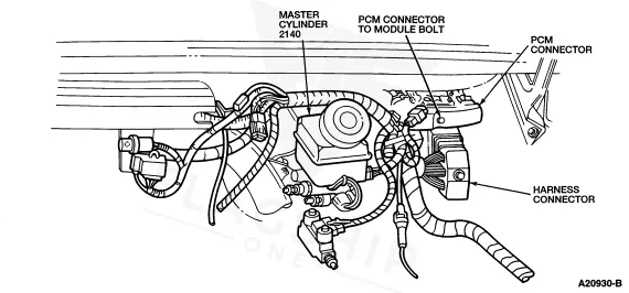 1997 Ford Ranger PCM location diagram