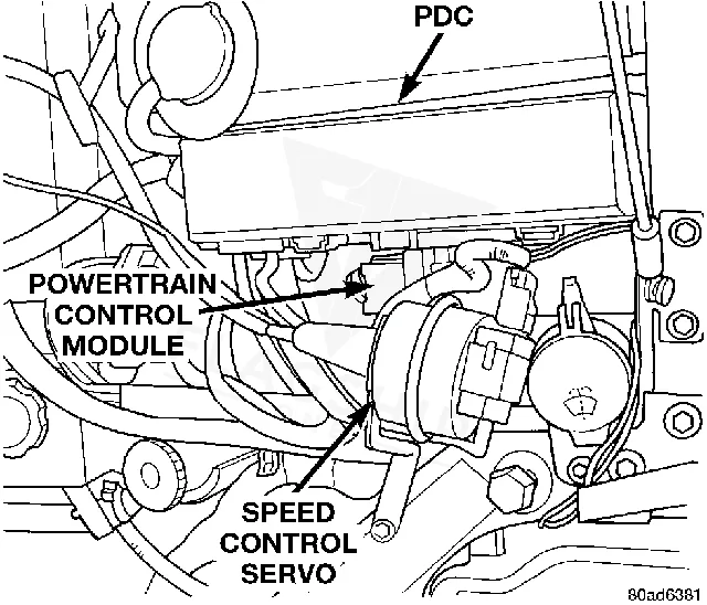 1998 Chrysler Concorde PCM location diagram