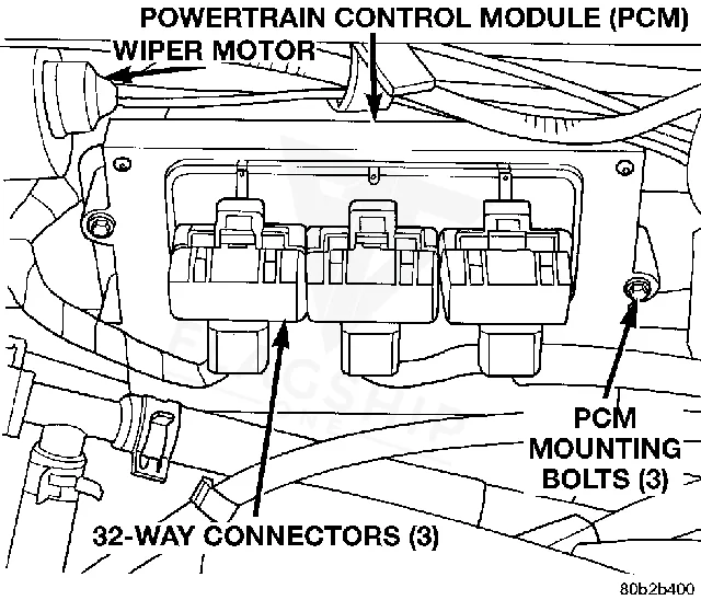 1998 Dodge Ram Van PCM location diagram