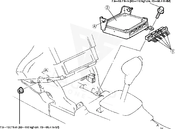 1998 Mazda Protege PCM location diagram