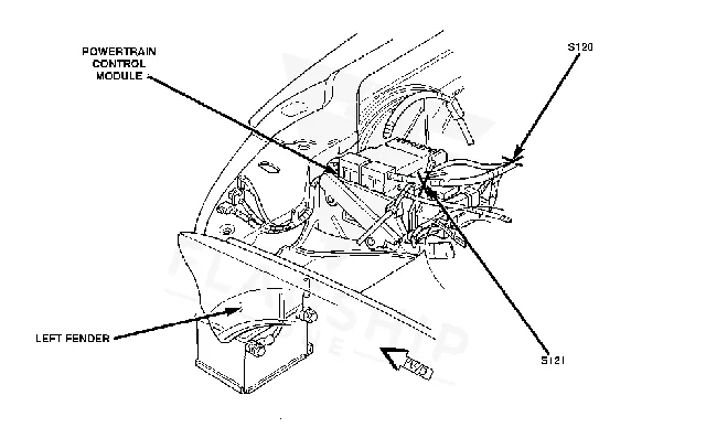 1998 Plymouth Breeze PCM location diagram