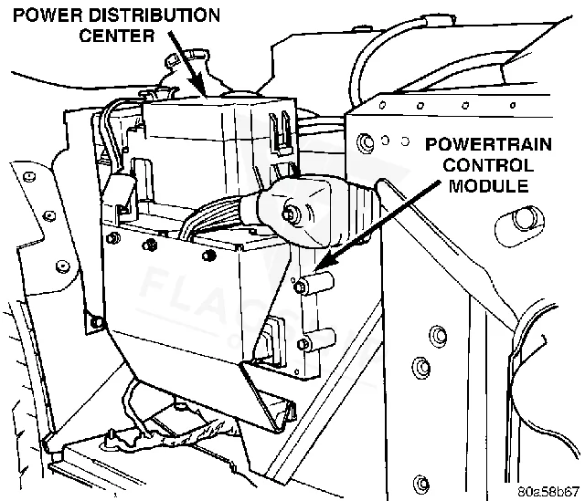 1999 Dodge Viper PCM location diagram