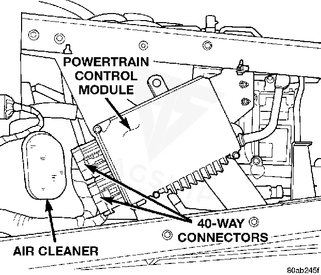 1999 Plymouth Prowler PCM location diagram