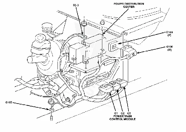 2000 Dodge Viper PCM location diagram