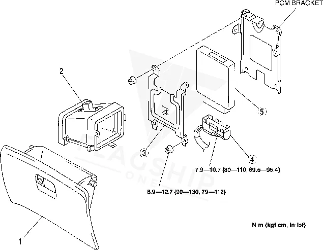 2000 Mazda MPV PCM location diagram