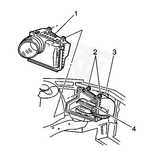 2001 Buick Century PCM location diagram