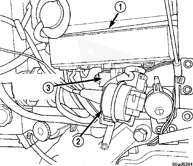 2001 Chrysler 300M PCM location diagram