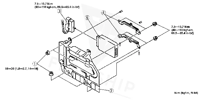 2001 Mazda Protege PCM location diagram