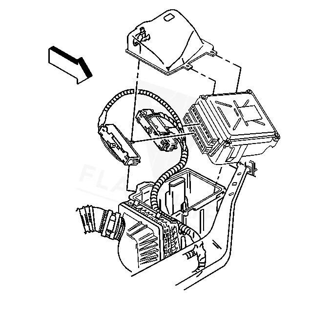 2001 Pontiac Aztek PCM location diagram
