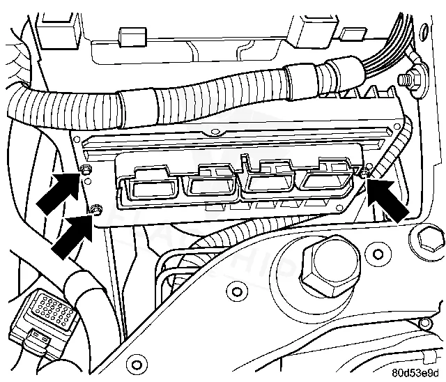 2002 Chrysler 300M PCM location diagram