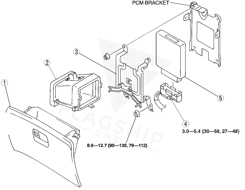 2002 Mazda MPV PCM location diagram