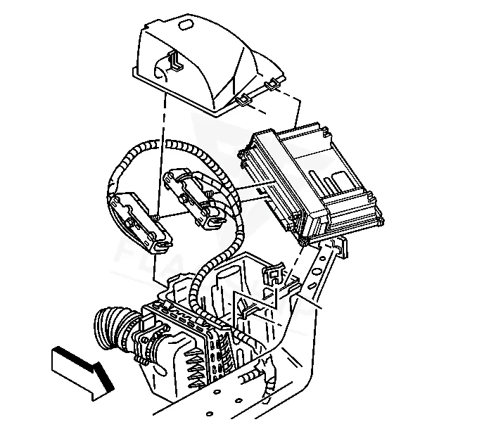 2002 Oldsmobile Silhouette PCM location diagram