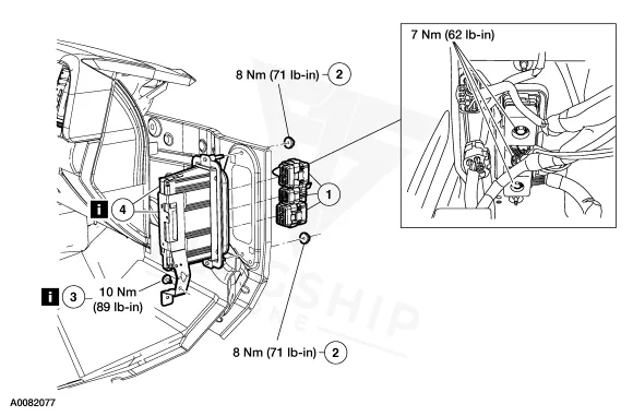 2003 Lincoln Aviator PCM location diagram