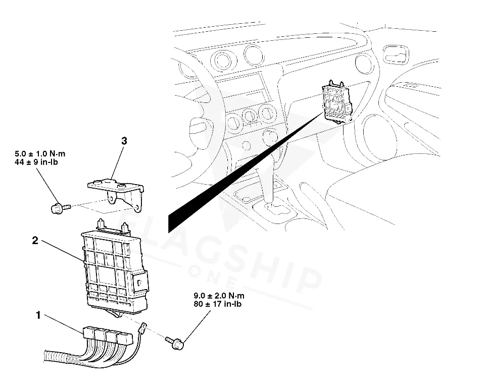 2003 Mitsubishi Outlander PCM location diagram