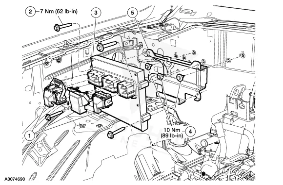 2004 Ford Truck (F-Series) PCM location diagram