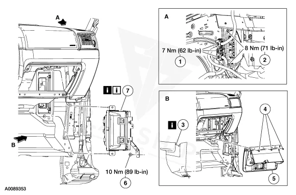 2004 Mercury Mountaineer PCM location diagram