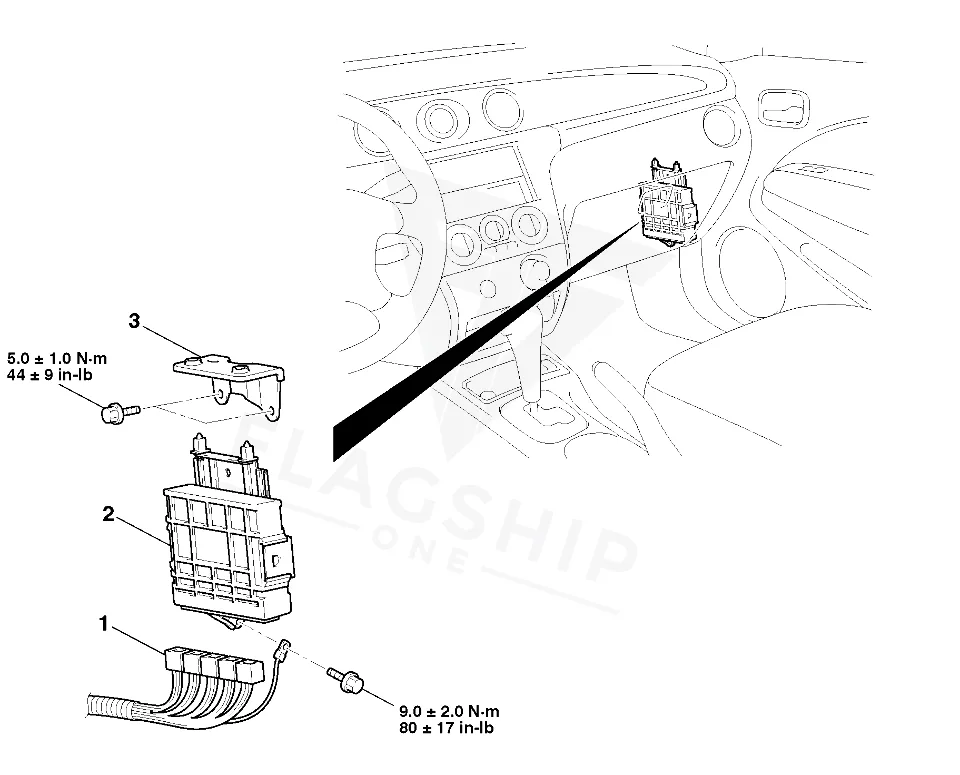 2004 Mitsubishi Outlander PCM location diagram