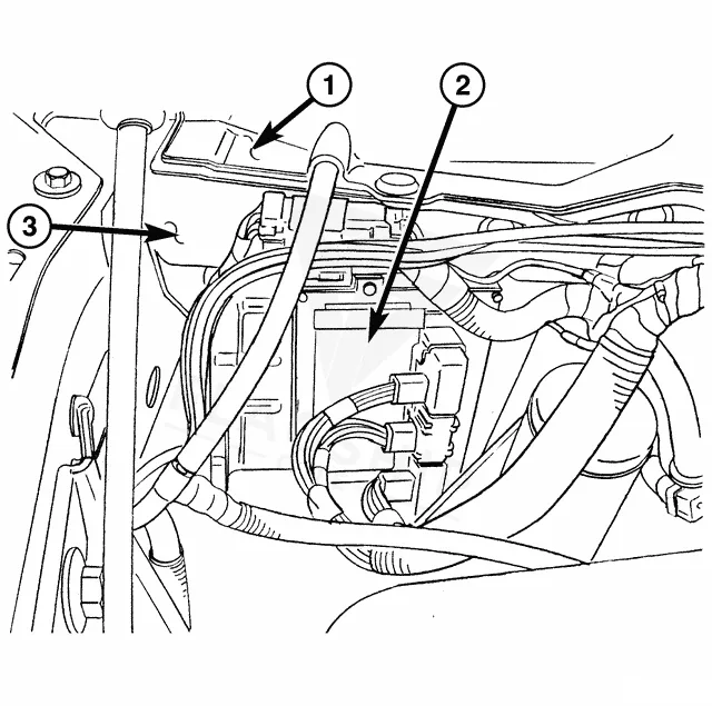 2005 Dodge Ram Truck PCM location diagram
