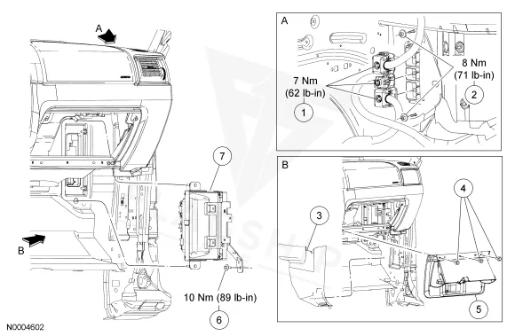 2005 Ford Explorer PCM location diagram