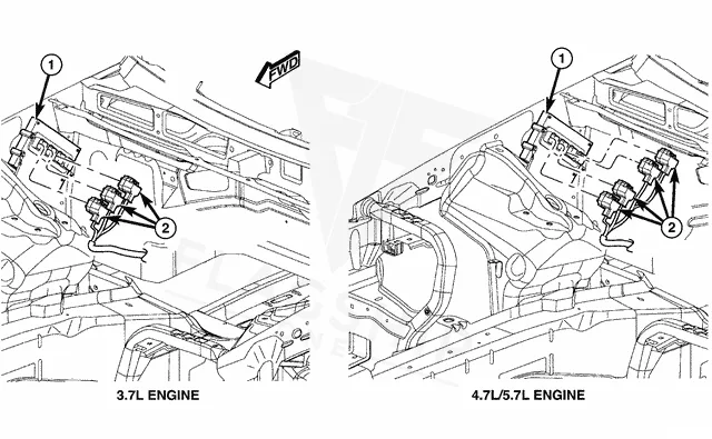 2005 Jeep Grand Cherokee PCM location diagram