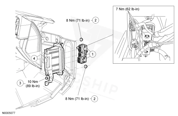 2005 Lincoln Aviator PCM location diagram