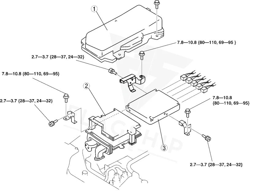 2005 Mazda RX-8 PCM location diagram