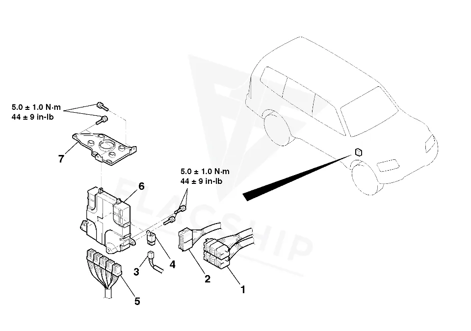 2005 Mitsubishi Montero PCM location diagram