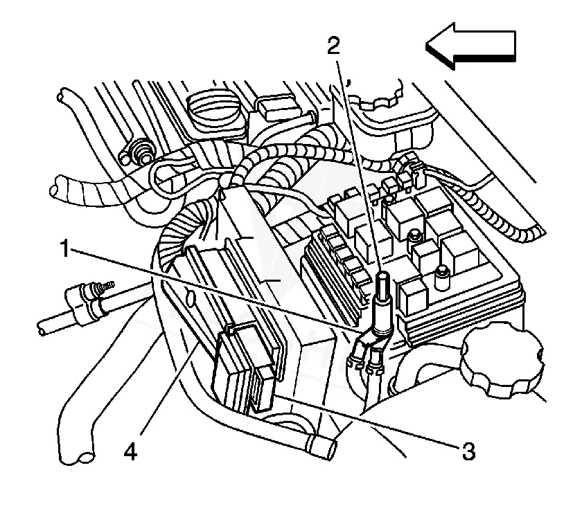2005 Pontiac Pursuit ECM location diagram