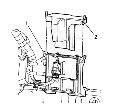 Figure from the factory control-module removal procedure for the 2005 Saab 9-7X