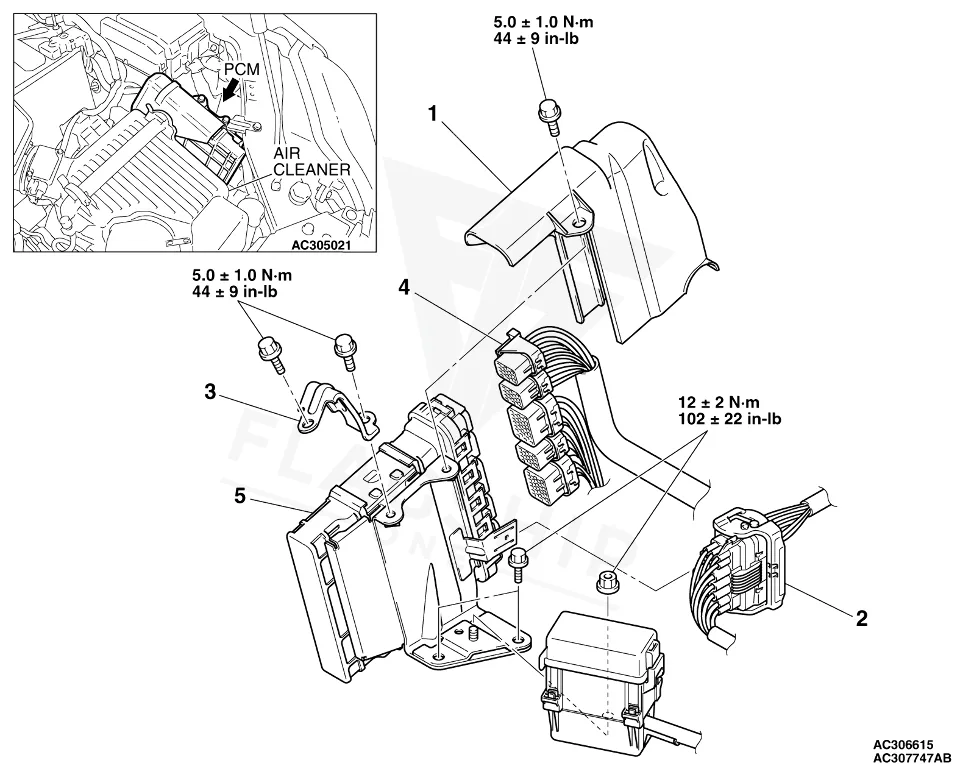 2006 Mitsubishi Galant PCM location diagram